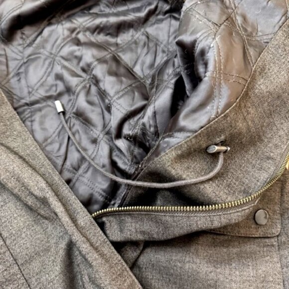 J. Jill Brown Long Vest Cinched Waist Faux Fur Collar Size M - Picture 7 of 7